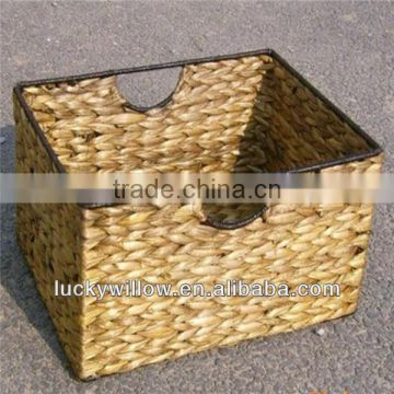 3pcs rectangle seagrass storage basket for garden