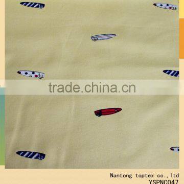 sailboat printed yarn dyed oxford cotton fabric for shirt