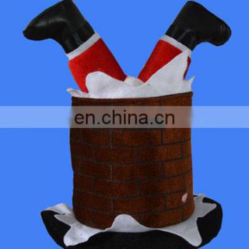 Santa Stuck in Chimney dancing Hat with music inside