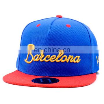 colorful blue embroidery cap snapback made in china factory