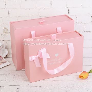 Drawer Tote Bag Candy Box Pink Wedding Candy Gift Box Customizable Paper Box