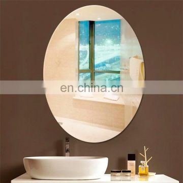 3mm oval silver bathroom mirror with bevel edge