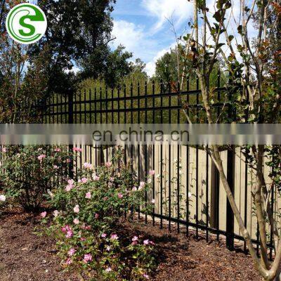 Hot sale picket fence cheap steel fence panels wrought iron panel fence for garden