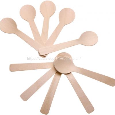 FSC certified disposable compostable wooden cutlery mini wooden spoons