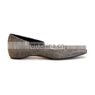 fashion design women flat glitter leather ladies shoes plus size