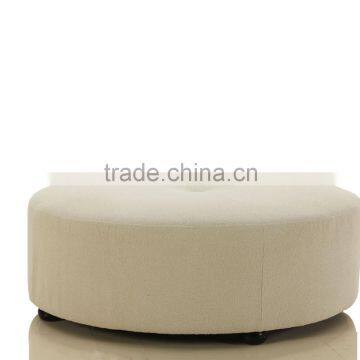 modern fabric white round ottoman