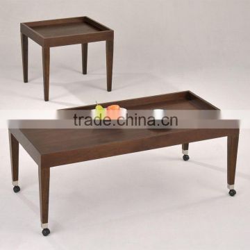Wooden thin leg Coffee Table Set, end table