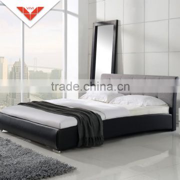 luxury design B842 contemporary grey fabric pu bed