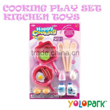 Girls Colorful Mini Kitchen Cooking Play Set Toys