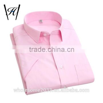 100%cotton cheap short sleeve pink shirt men mens clothing