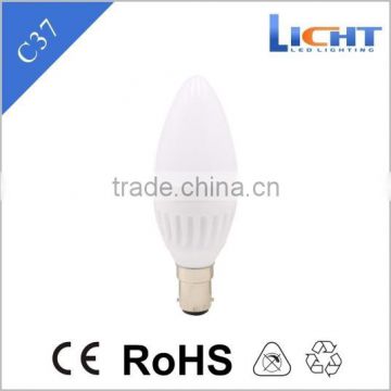2016 new price ceramic led bulb C37 B15 7W 560lm led lights
