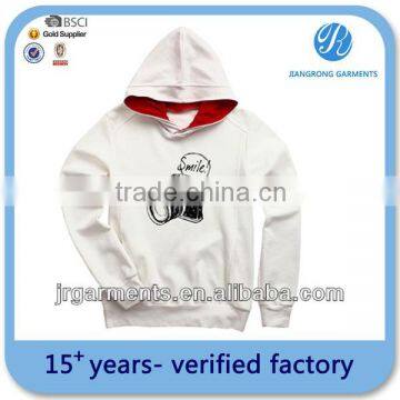 wholesale cheap 100% cotton plain white hoodie