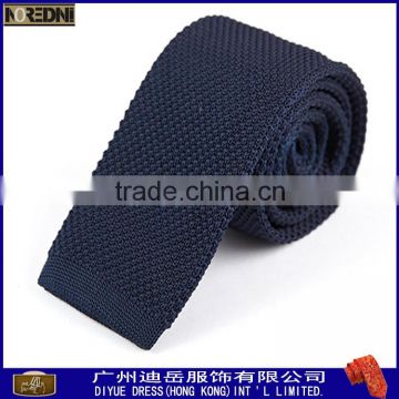 Fashion slim plain men knitted tie 100%polyester necktie