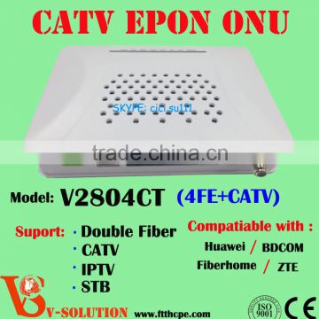 OEM! 4FE epon onu for fiber network with catv optical receiver