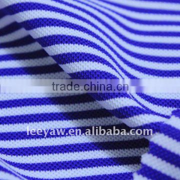 100% poly pique stripe fabric with wicking finish