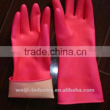 Flock lined safety rubber gloves