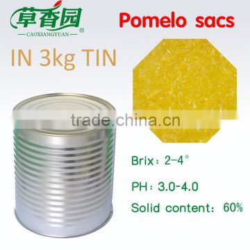 pomelo sacs in water of 3KG tin 60%