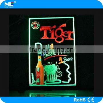 Tempered glass LED writing board Illuminated LED message board Semi-outdoor LED advertising board