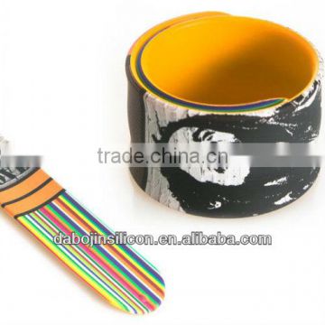 promotional full color silicone slap bracelet