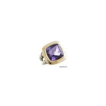 Sell DY 18K Gold and Sterling Silver with Amethyst Cable Ring