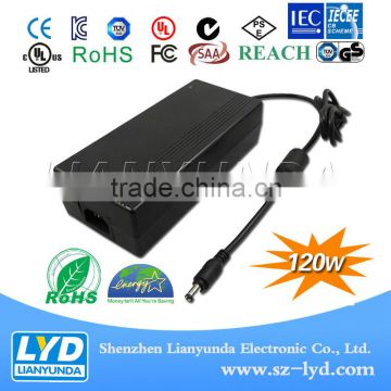 Manufacturers selling 4 pin din switching adapter 24v 5a desktop power with UL60950 certification certification