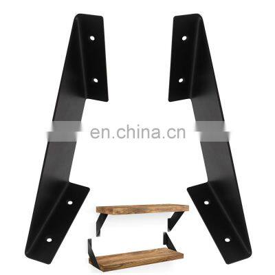 Shelves Bracket Rustic Black Shelving Strong Heavy Duty Cast Iron Metal Wall Floating Shelf Brackets Support Wall Decoration