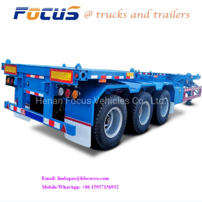 Made in China 2 Axles 20FT 40FT Combined Transportation Harbour Port Widely Function Truck Semi Towing Skeleton Container Trailer