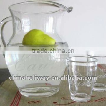 GLASS PITCHER WITH GLASSES