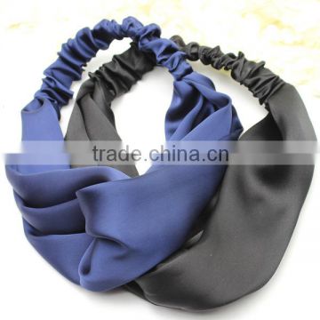 high quality silk fabric broad forehead hair band headband