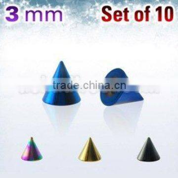 anodized steel cones