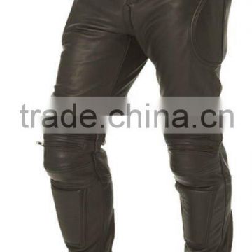 Mens Padded Leather Motorcycle Pant