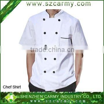 super quality 100% cotton white short sleeve Chef workwear shirt