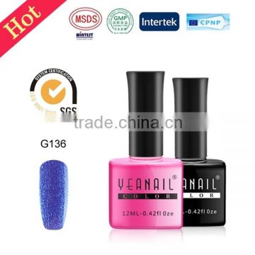 YEANAIL 204 Glitter Colors Soak off Gel Polish ,Private Label UV Gel Nail Polish