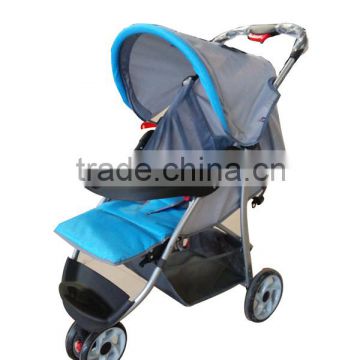 Steel frame Reversible handle wide seat baby pushchair stroller