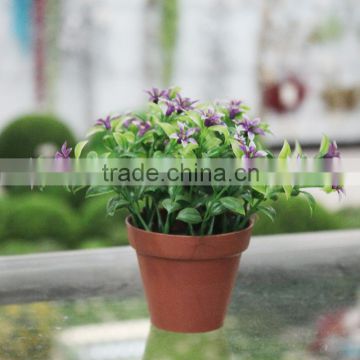 Cheap Artificial Potted Mini Plastic Leaves Plant for Sell