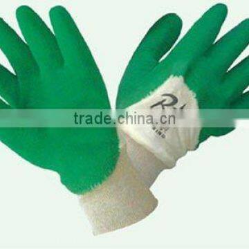 cotton woven with wrikle latex glove