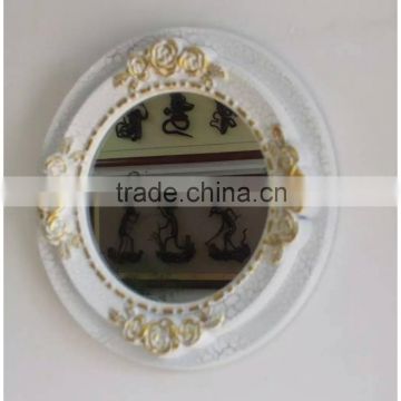 xkh 107 European style decorative white antique resin bedroom wall mirror