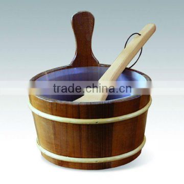 KD-004A Sauna room fittings wooden spoon 4L sauna spa bucket and Ladles
