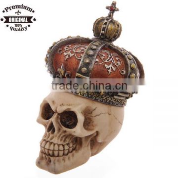polyresin Gruesome Skull Head with Crown