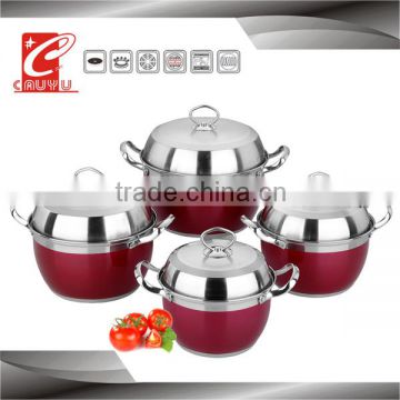 8 pcs stainless steel Induction colorful soup pot