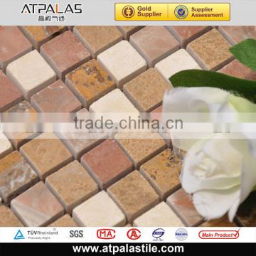 15*15mm multi color marble stone mosaic tiles for wall and floor decorative