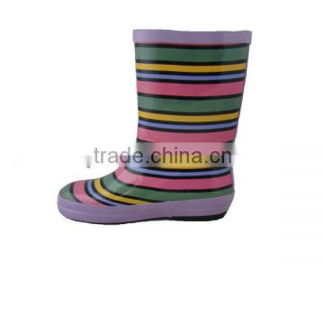 Splendid Striped Rubber Rain Shoe Boots