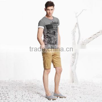 High waist casual tight slimming cotton mens chino shorts