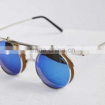 fashion metal flip up diffraction glasses with fireworks lens