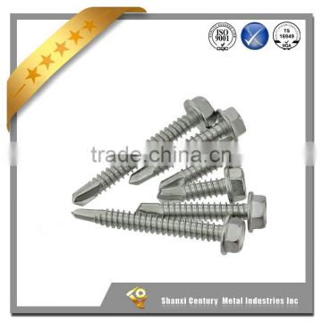 Stainless Steel 410 Hex head flange with EPDM washer Self drilling screw