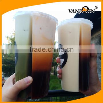 PP Split Boba Tea Cup with Snack Bowl 700ml