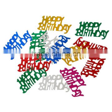 PVC Confetti Party Decoration Birthday Message "Happy Birthday" At Random