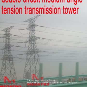 MEGATRO 220KV 2F11 SJ3 double circuit medium angle tension transmission tower