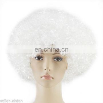 Ahort afro white wig FGW-0048