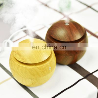 Office home used wood grain air humidifier 40ML/ hours spray volume touch switch humidifier mini